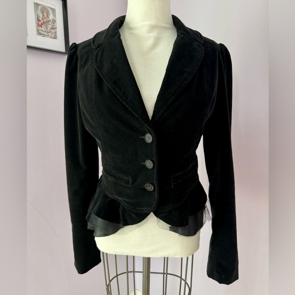 Guess Black Velvet Women's Blazer